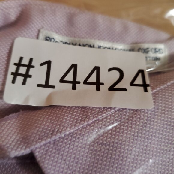 Enro Shirt Mens Size 16.5 Purple Royal Oxford Non-Iron Long Sleeve Classic Dress - Picture 7 of 7